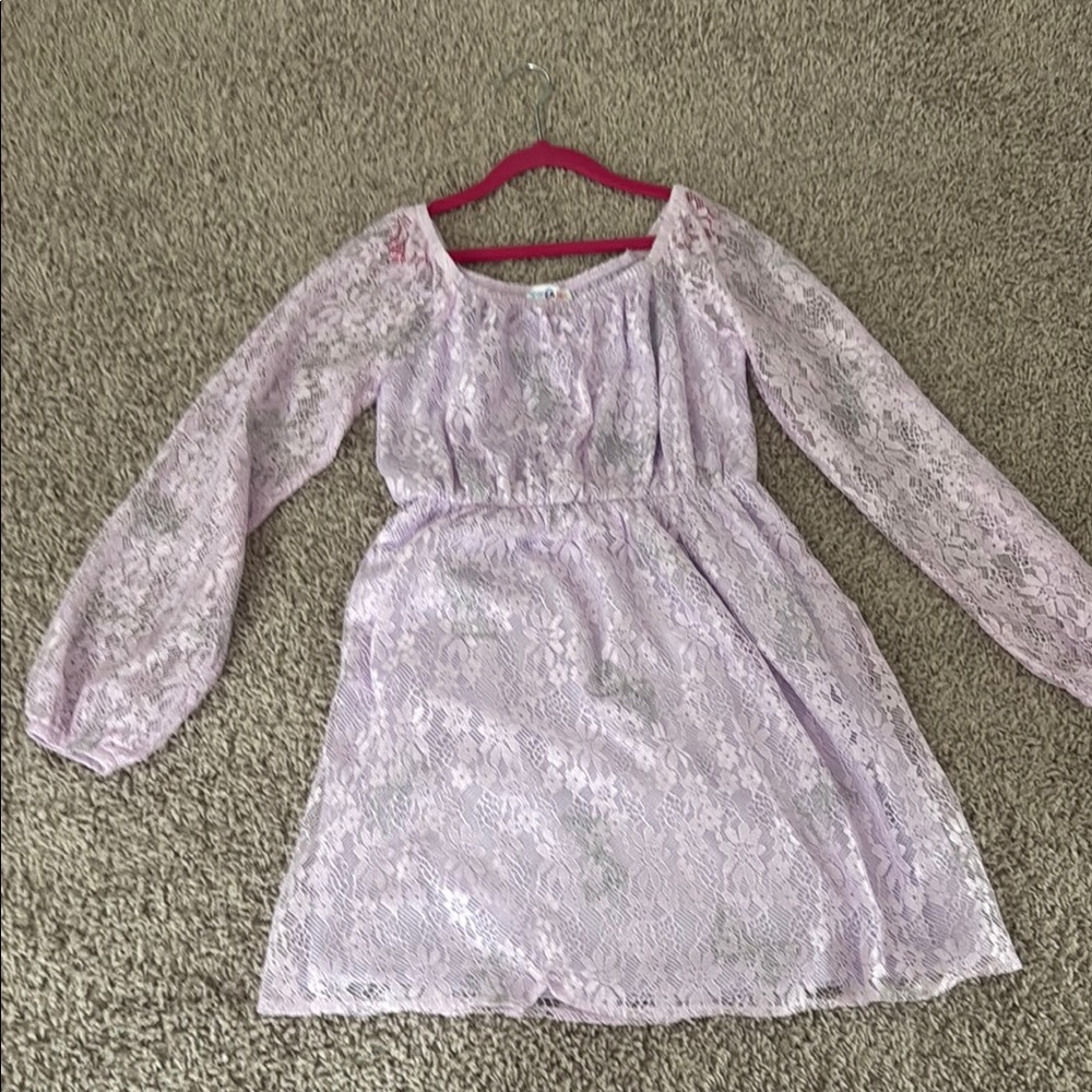 Lavender Lace Kids Dress - Picture 3 of 4